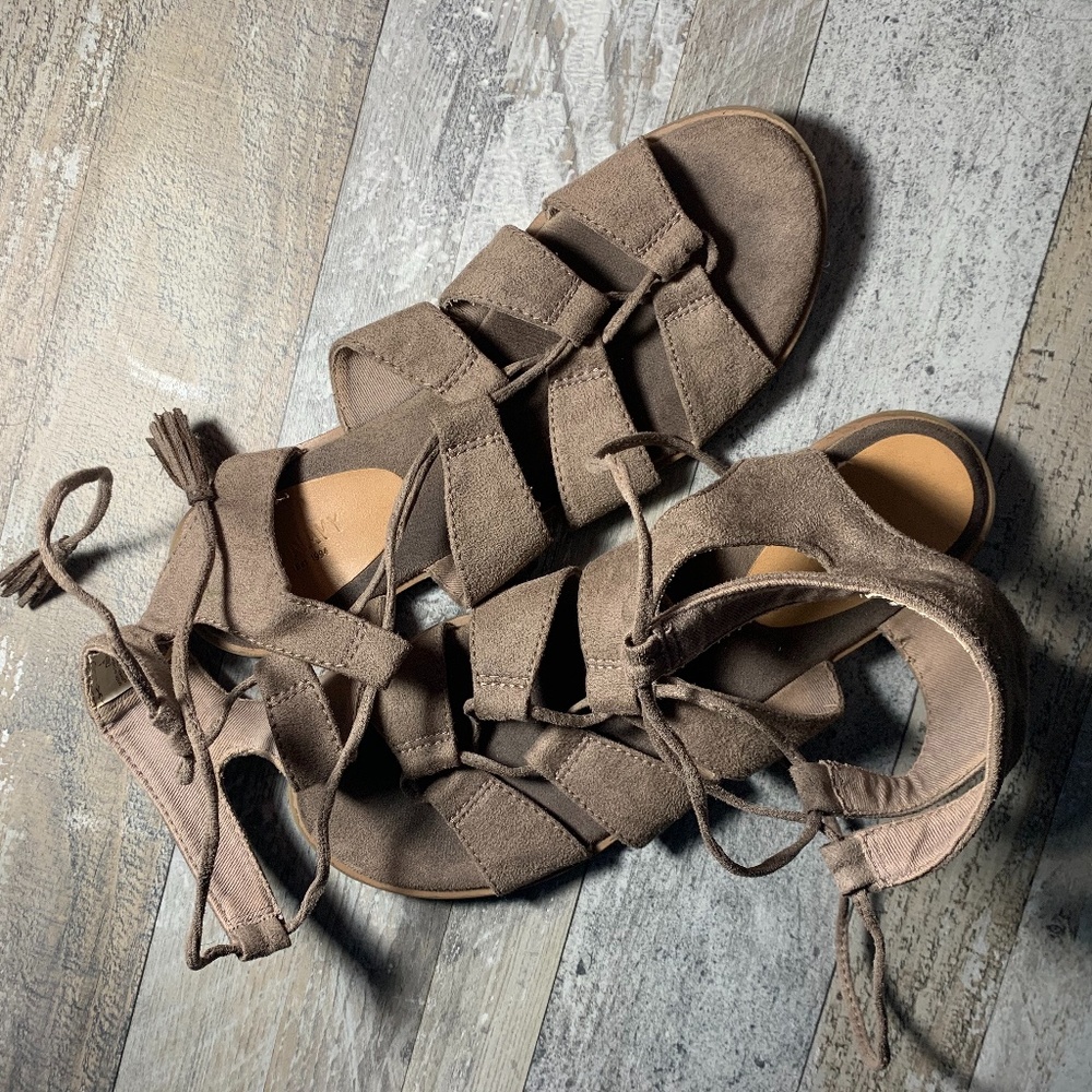 Size 8- Grey Gladiator Sandals